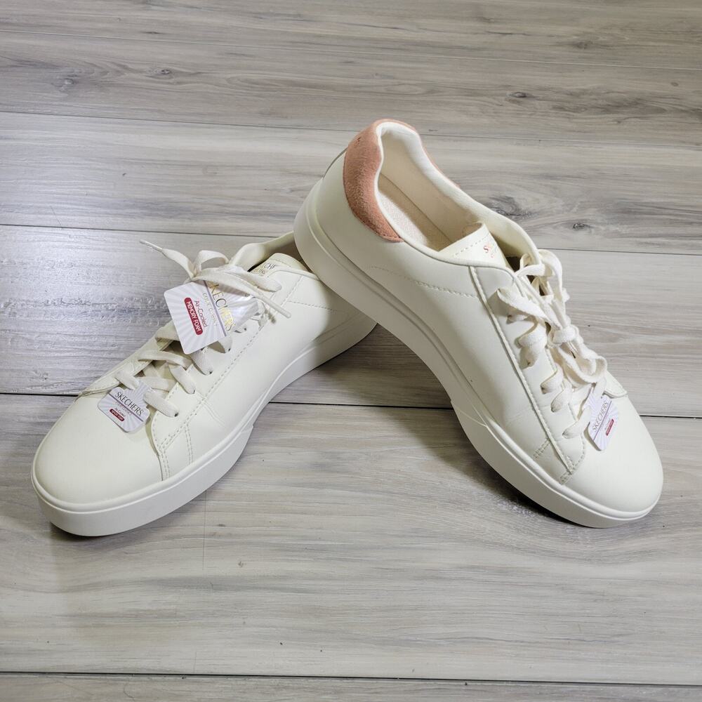 Skechers Shoes Women's 11 Natural/Multi Court Classics Eden LX-Lined Up New